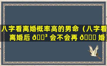 八字看离婚概率高的男命（八字看离婚后 🌳 会不会再 🐞 婚）